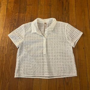 NWT Free People White Eyelet Top